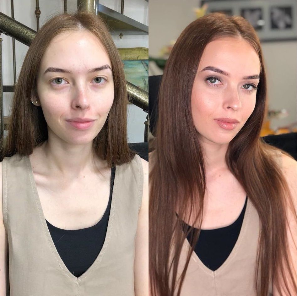 Естественный макияж (фото до и после)